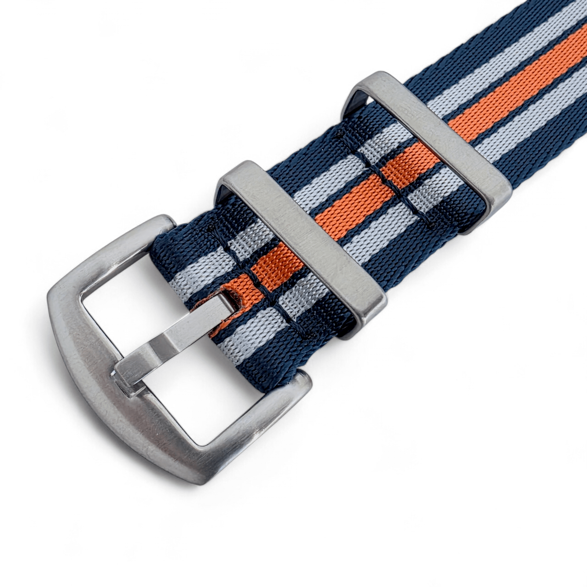 Serica 1.8mm Thick Nylon Military Watch Strap 20mm 22mm Blue White Orange - Wrist Envy