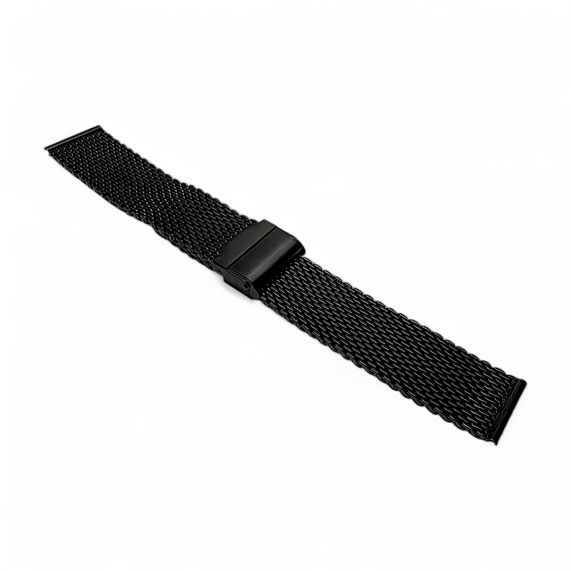Shark Mesh Black High Quality 2.7mm Thick Milanese Watch Strap 18 20 22 mm - Wrist Envy