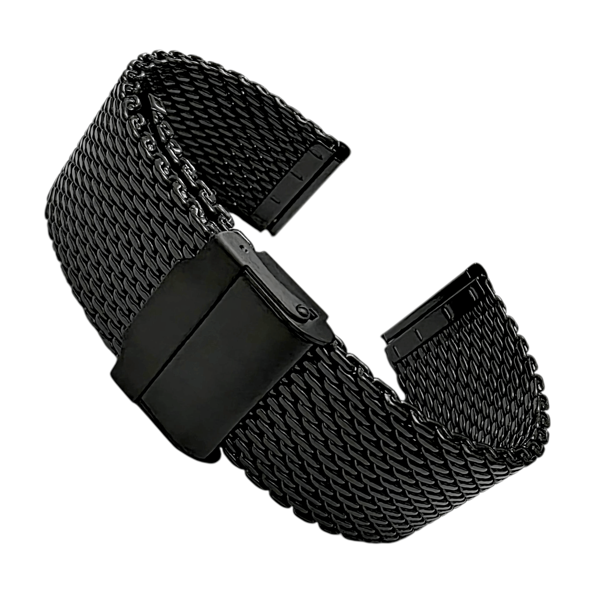 Shark Mesh Black High Quality 2.7mm Thick Milanese Watch Strap 18 20 22 mm - Wrist Envy