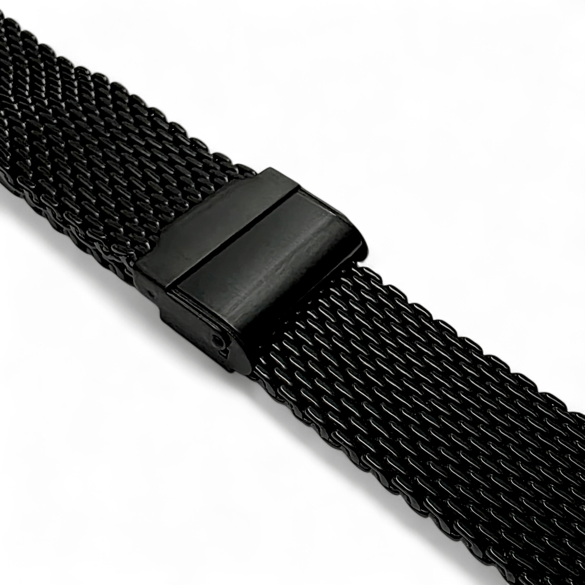Shark Mesh Black High Quality 2.7mm Thick Milanese Watch Strap 18 20 22 mm - Wrist Envy