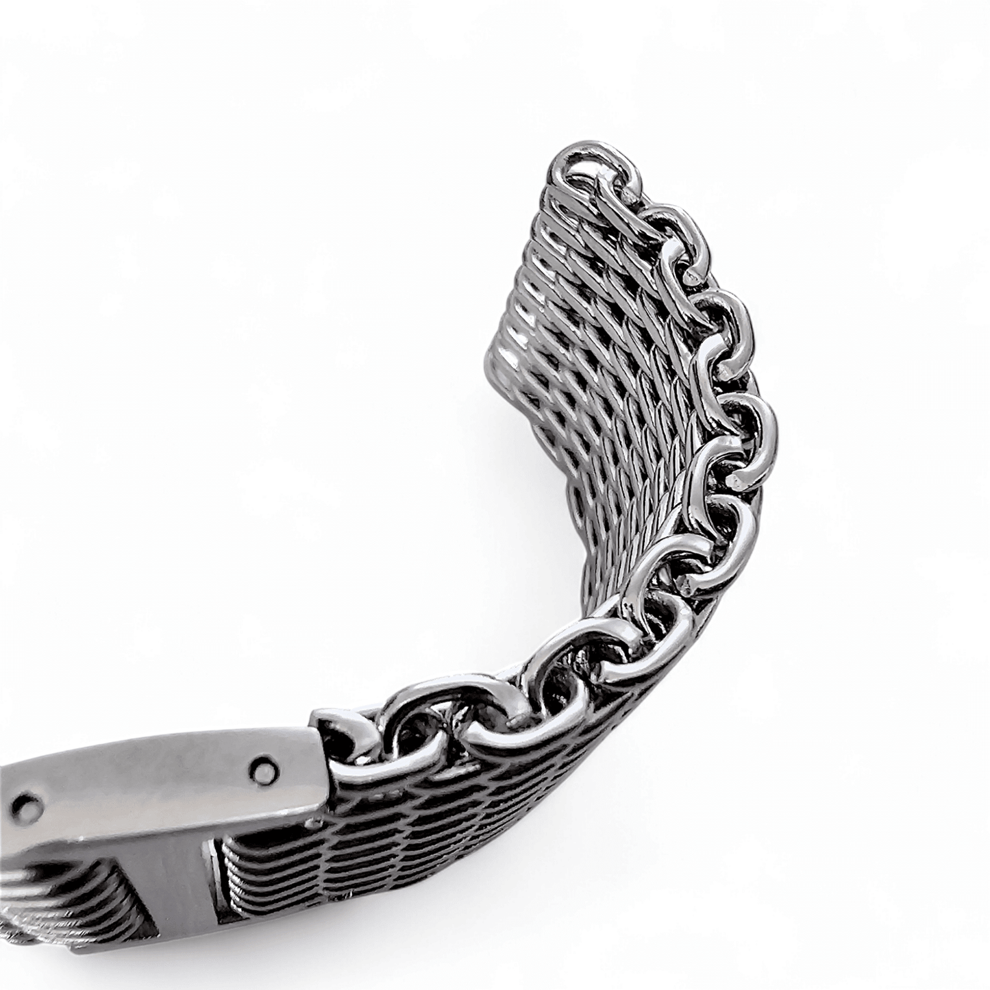 Shark Mesh H Link Black PVD 4.2mm Thick Watch Bracelet 20mm 22mm - Wrist Envy