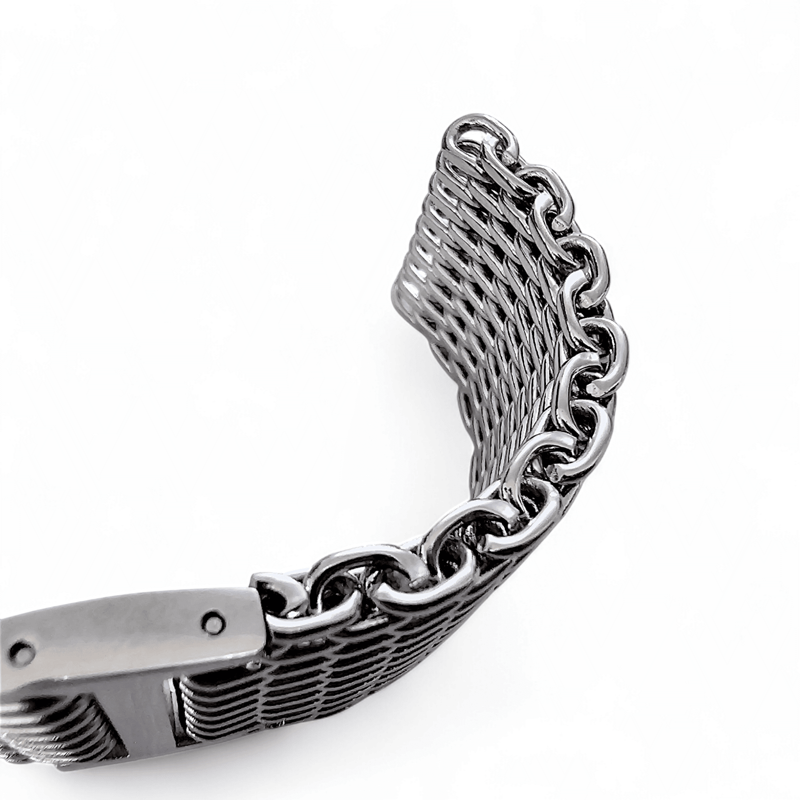 Shark Mesh H Link Black PVD 4.2mm Thick Watch Bracelet 20mm 22mm - Wrist Envy