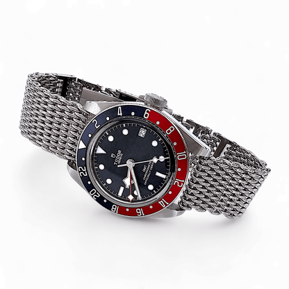 Shark Mesh H Link Black PVD 4.2mm Thick Watch Bracelet 20mm 22mm - Wrist Envy