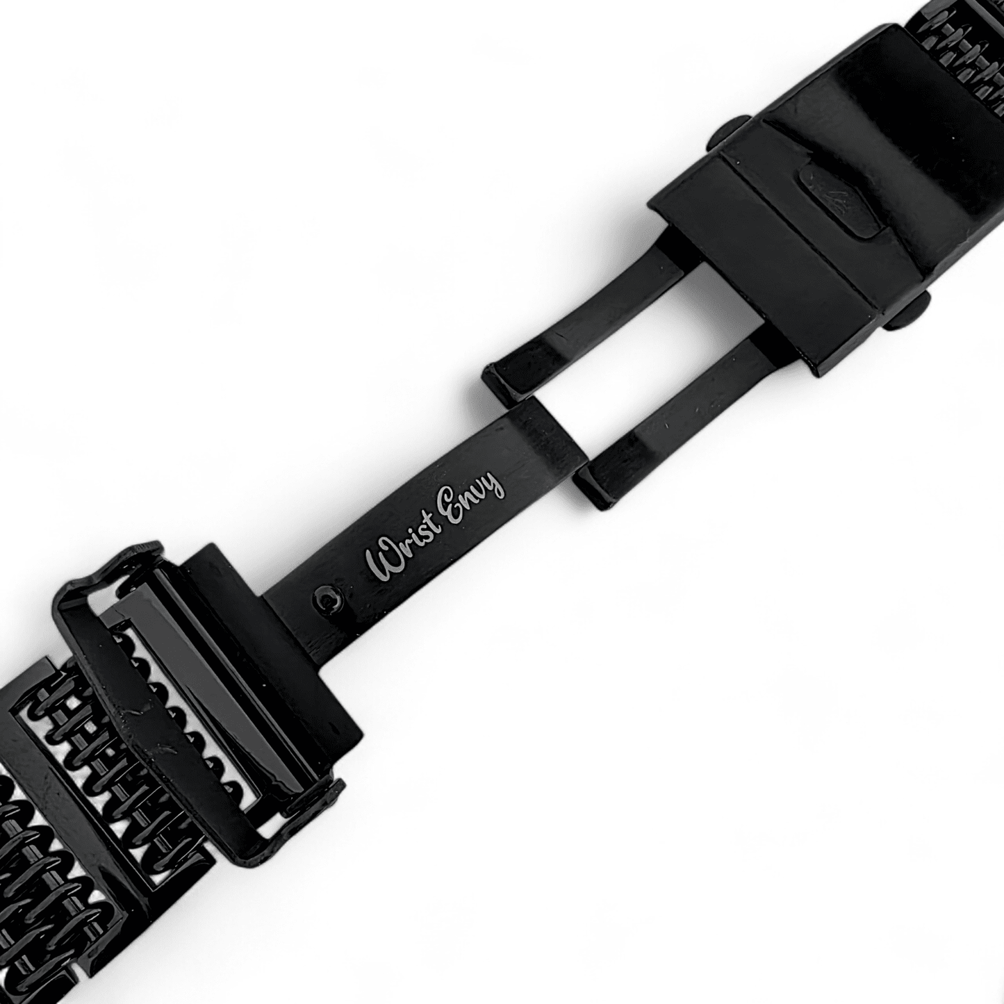 Shark Mesh H Link Black PVD 4.2mm Thick Watch Bracelet 20mm 22mm - Wrist Envy