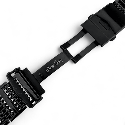 Shark Mesh H Link Black PVD 4.2mm Thick Watch Bracelet 20mm 22mm - Wrist Envy