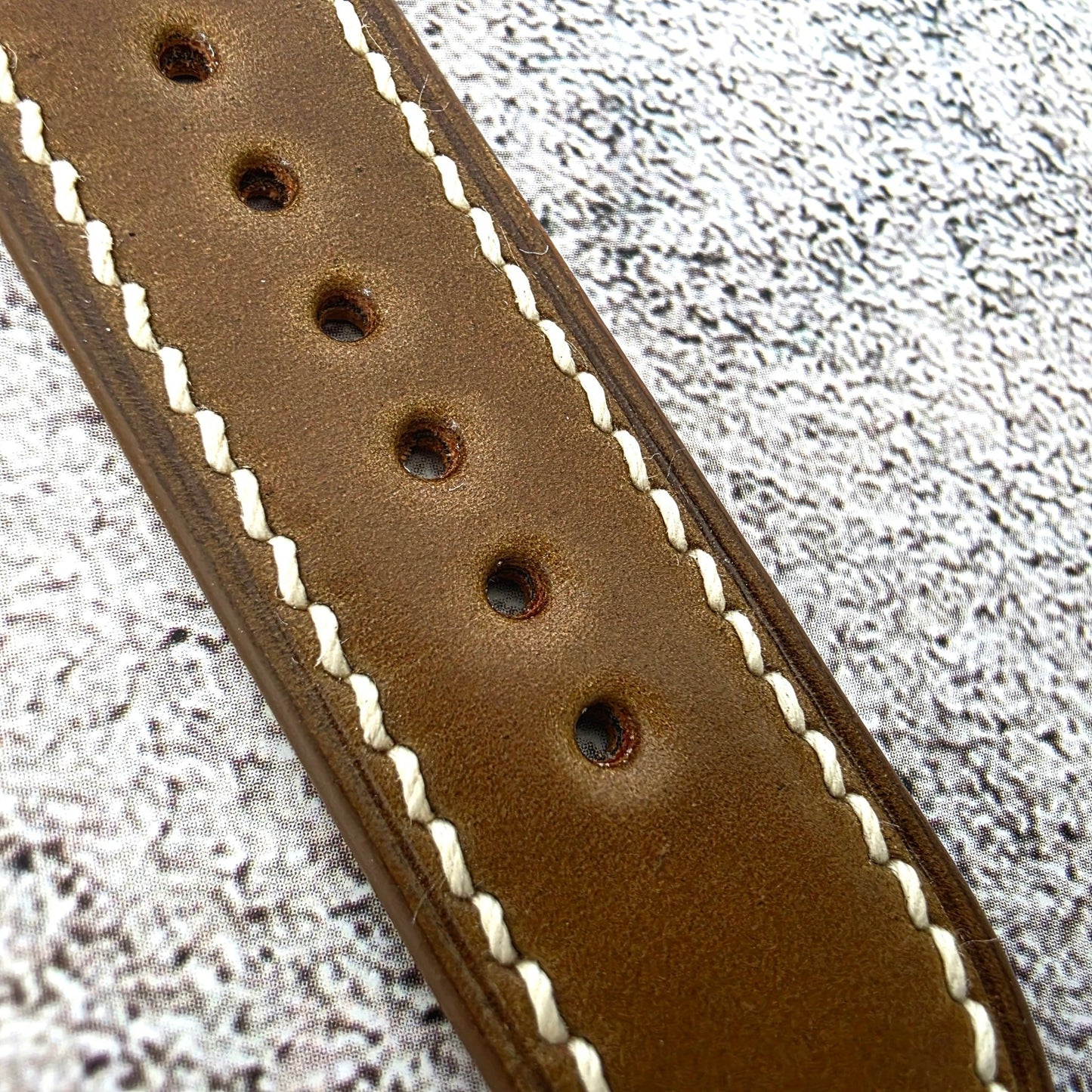 Shell Cordovan Hand Stitched Leather Strap 20mm - Wrist Envy
