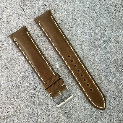 Shell Cordovan Hand Stitched Leather Strap 20mm - Wrist Envy
