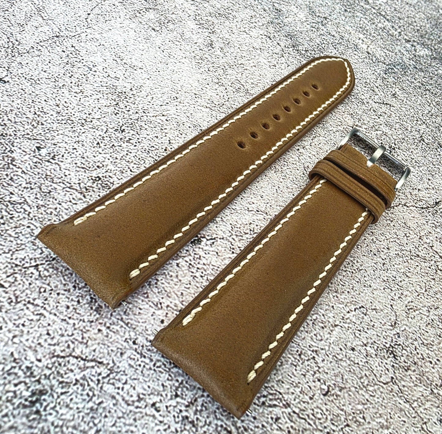Shell Cordovan Hand Stitched Leather Strap 20mm - Wrist Envy