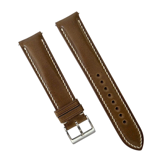 Shell Cordovan Hand Stitched Leather Strap 20mm - Wrist Envy