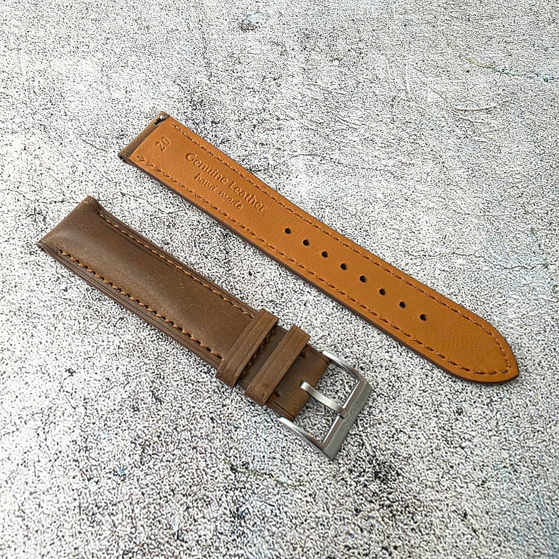 Shell Cordovan Leather Watch Strap - Custom Ready Made - Bourbon - Wrist Envy