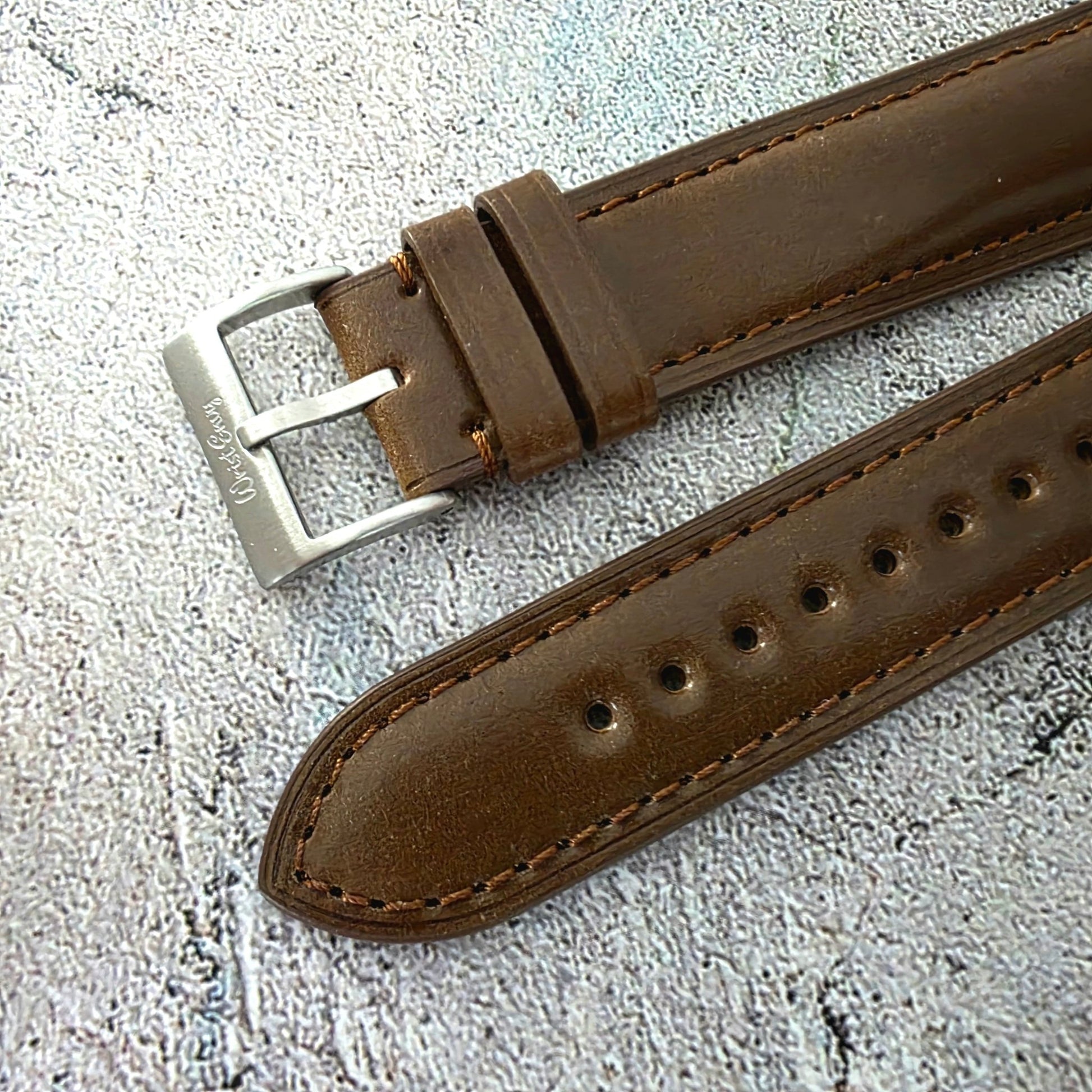 Shell Cordovan Leather Watch Strap - Custom Ready Made - Bourbon - Wrist Envy