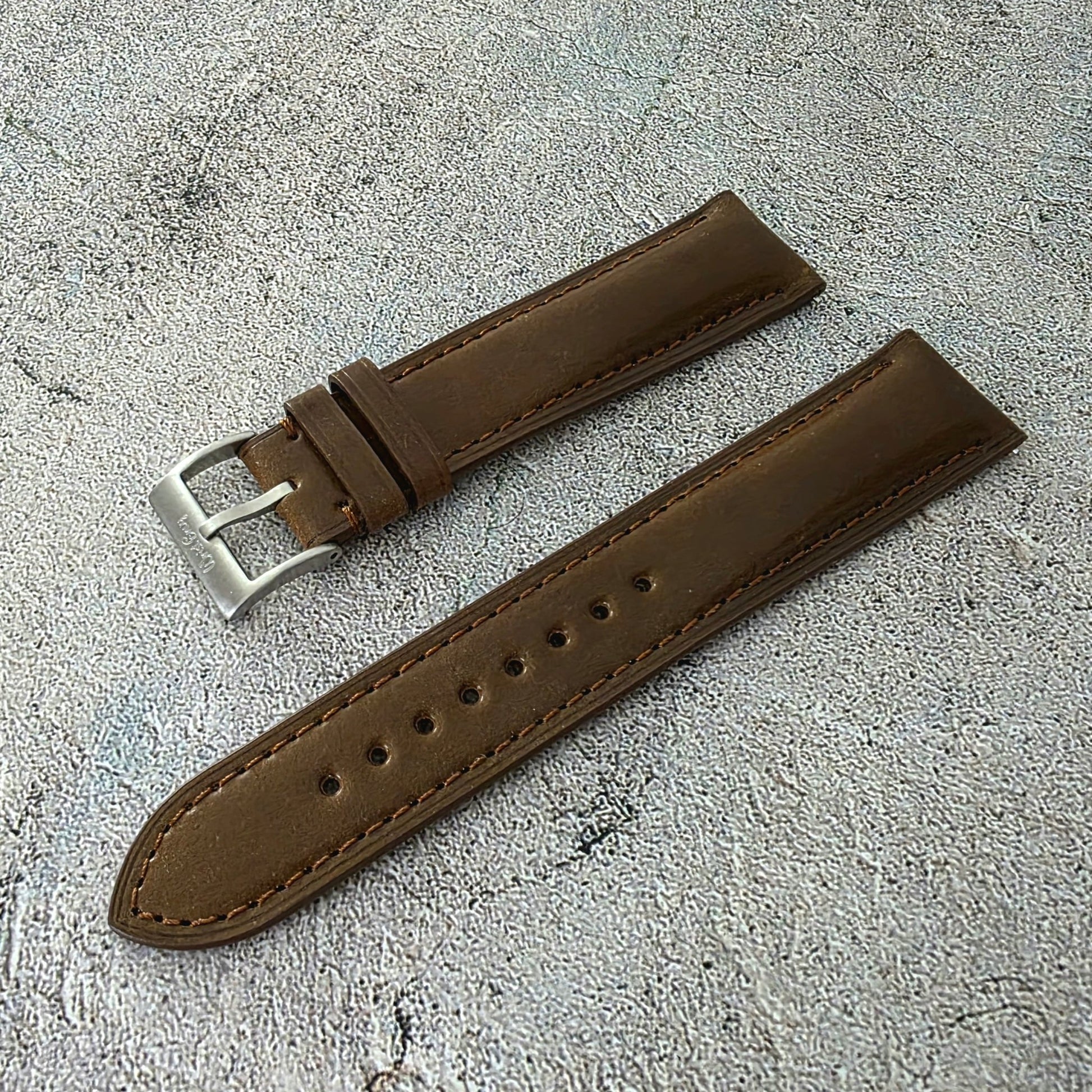 Shell Cordovan Leather Watch Strap - Custom Ready Made - Bourbon - Wrist Envy
