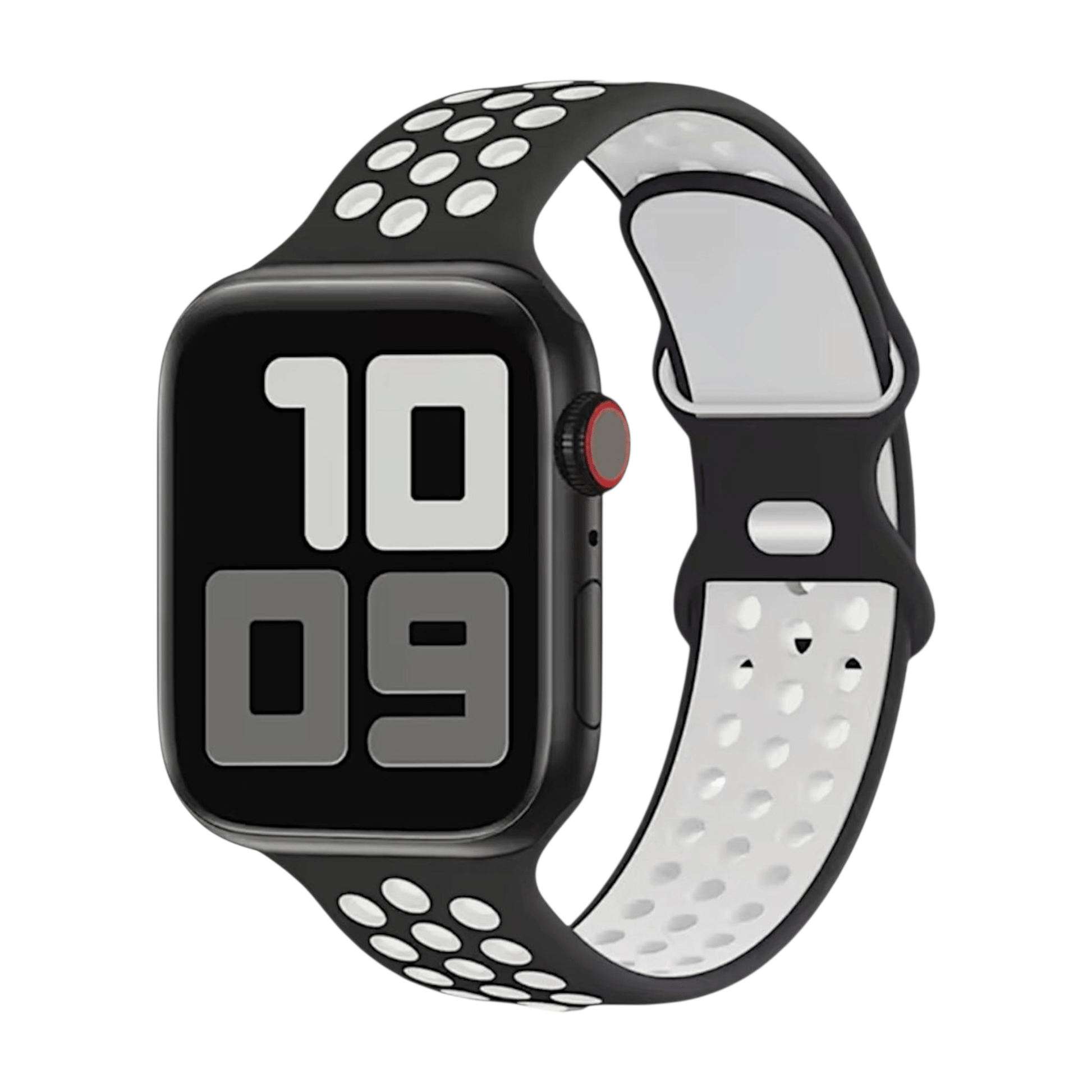 Silicone Sports Band For Apple Watch Black White - Wrist Envy