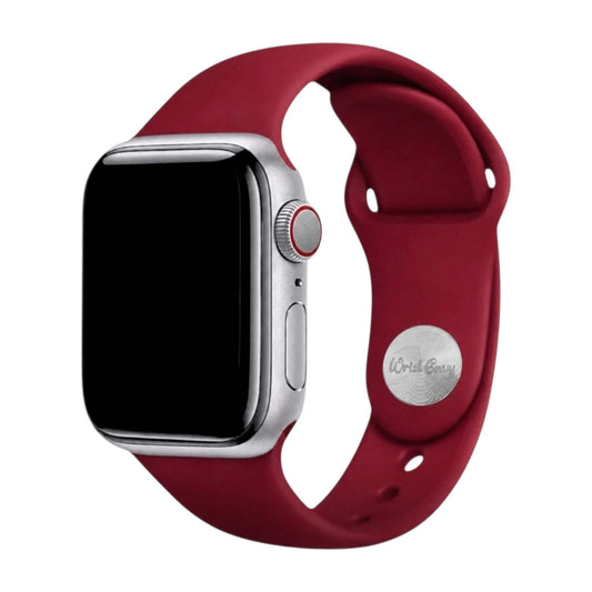 Soft Silicone Watch Strap For Apple Smart Watch Burgundy - Wrist Envy
