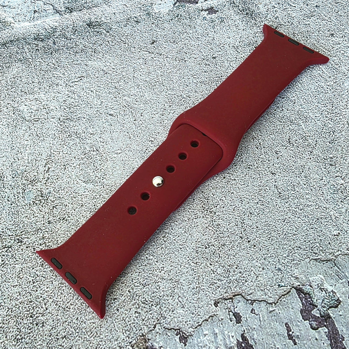 Soft Silicone Watch Strap For Apple Smart Watch Burgundy - Wrist Envy