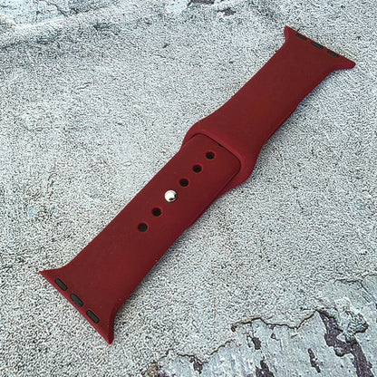 Soft Silicone Watch Strap For Apple Smart Watch Burgundy - Wrist Envy
