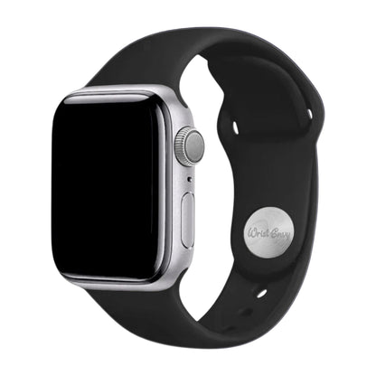 Soft Silicone Watch Strap For Apple Smart Watch Jet Black - Wrist Envy