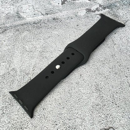Soft Silicone Watch Strap For Apple Smart Watch Jet Black - Wrist Envy