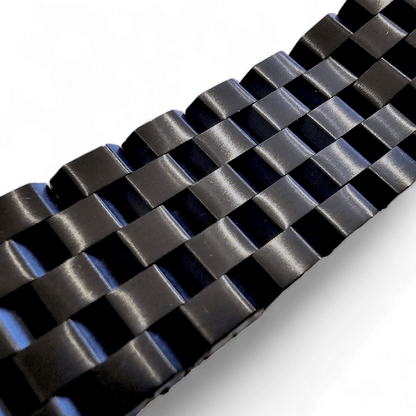 Solid Stainless Steel Watch Strap Band Bracelet Heavy Black PVD 20mm 22mm Mens - Wrist Envy