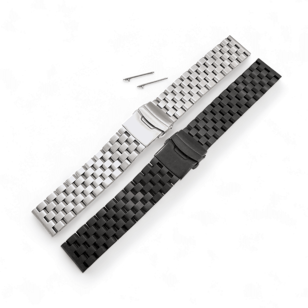 Solid Stainless Steel Watch Strap Band Bracelet Heavy Black PVD 20mm 22mm Mens - Wrist Envy
