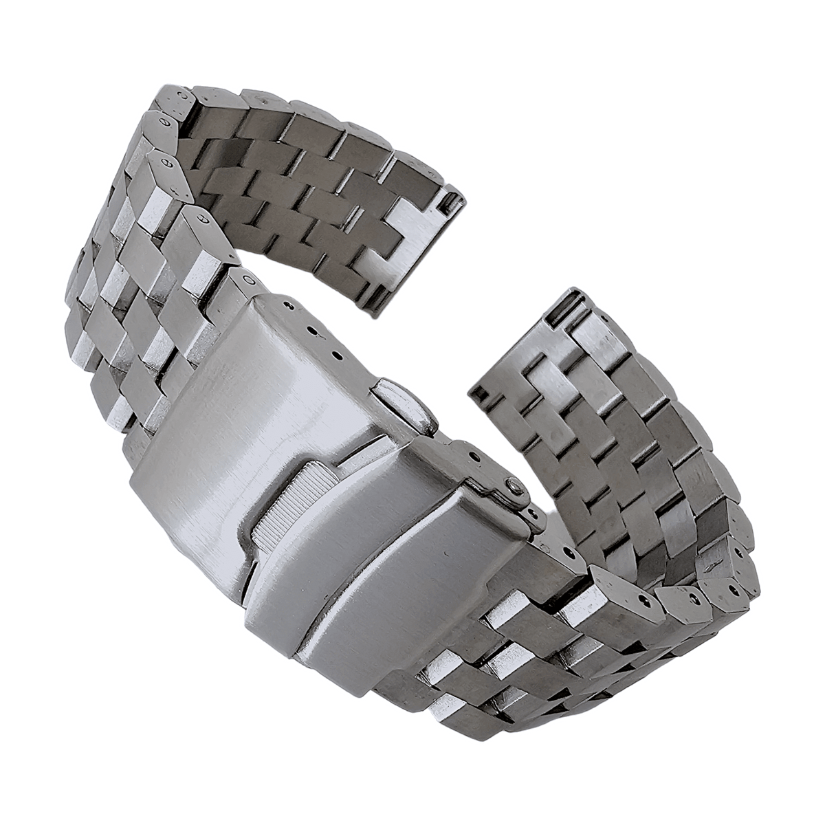 Solid Stainless Steel Watch Strap Band Bracelet Heavy Black PVD 20mm 22mm Mens - Wrist Envy