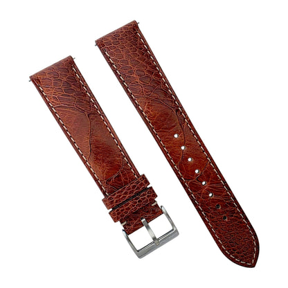 South African Ostrich Shin Strap 20mm Chestnut - Wrist Envy