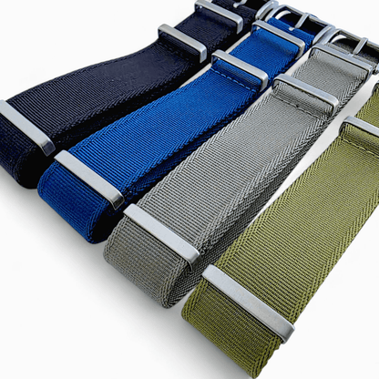 Sovereign Luxury Nylon Watch Strap Military 18mm 20mm 22mm Silver Grey - Wrist Envy