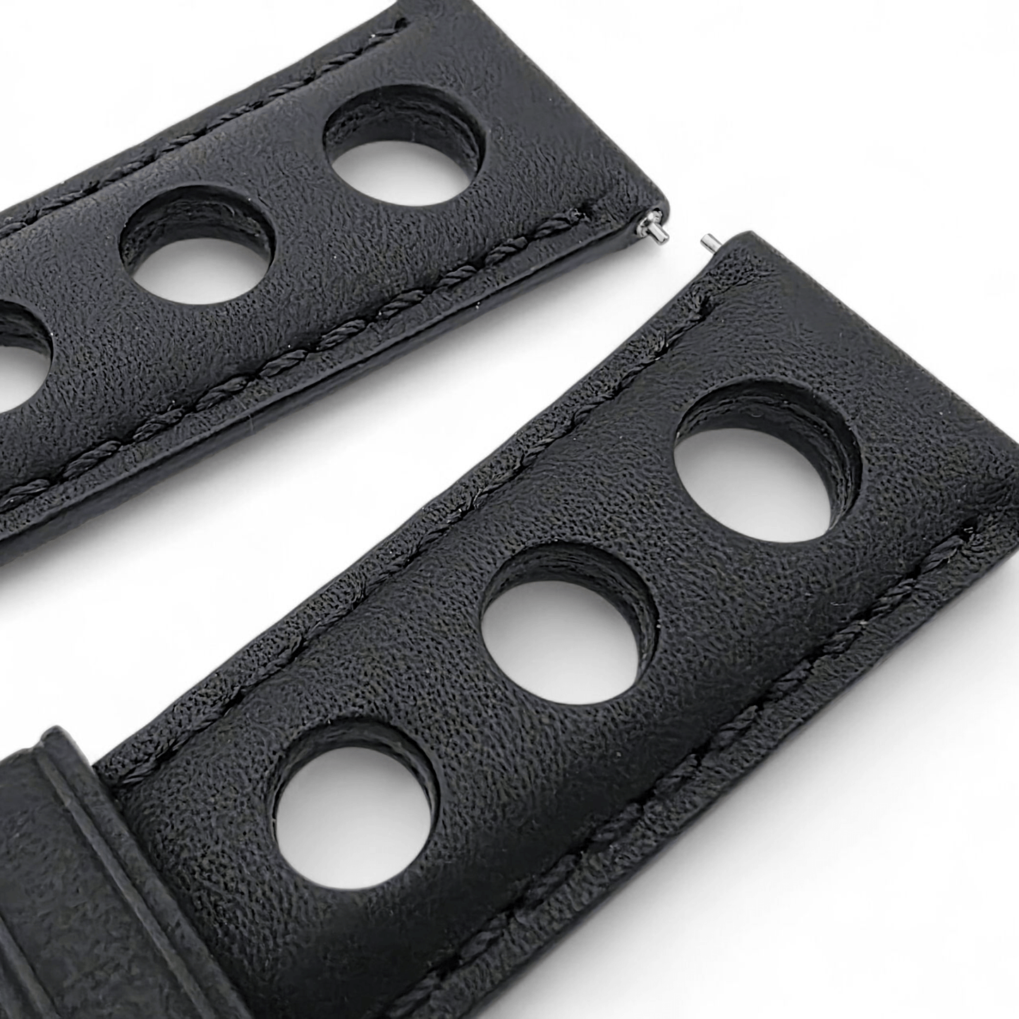 Stirling Horween Leather Rally Watch Strap 20m 22mm Black - Wrist Envy