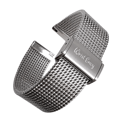 Tight Weave Mesh Watch Bracelet 316L Stainless Steel 20mm 22mm - Wrist Envy