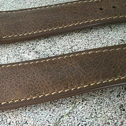 Tuscan Marbled Leather Strap - Custom Ready Made - Dark Brown - Wrist Envy