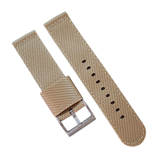 Two Piece Watch Strap Band Canvas 22mm Beige Khaki - Wrist Envy