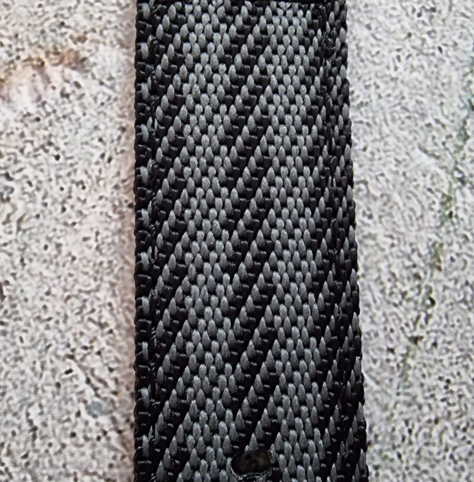 Two Piece Watch Strap Band Canvas Sailcloth 22mm Black Grey - Wrist Envy