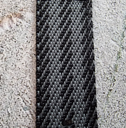 Two Piece Watch Strap Band Canvas Sailcloth 22mm Black Grey - Wrist Envy