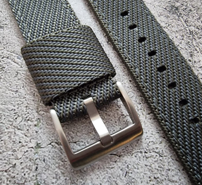 Two Piece Watch Strap Band Canvas Sailcloth 22mm Grey - Wrist Envy