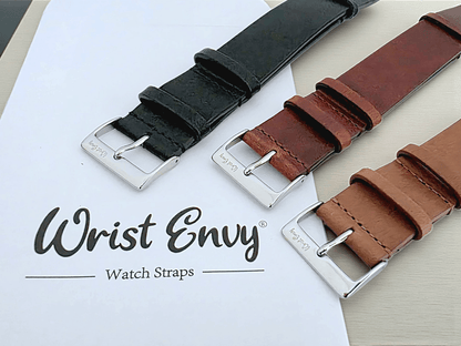 Vanguard Horween Leather Military Watch Strap 20mm 22mm Dark Brown - Wrist Envy