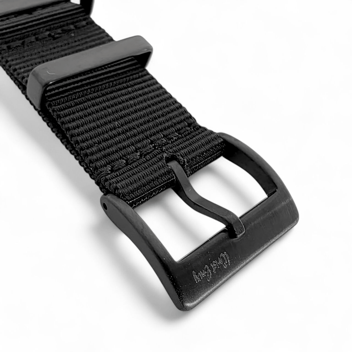 Velour Tubular Soft Touch Nylon Black Buckle Watch Strap 20mm 22mm Obsidian Black - Wrist Envy