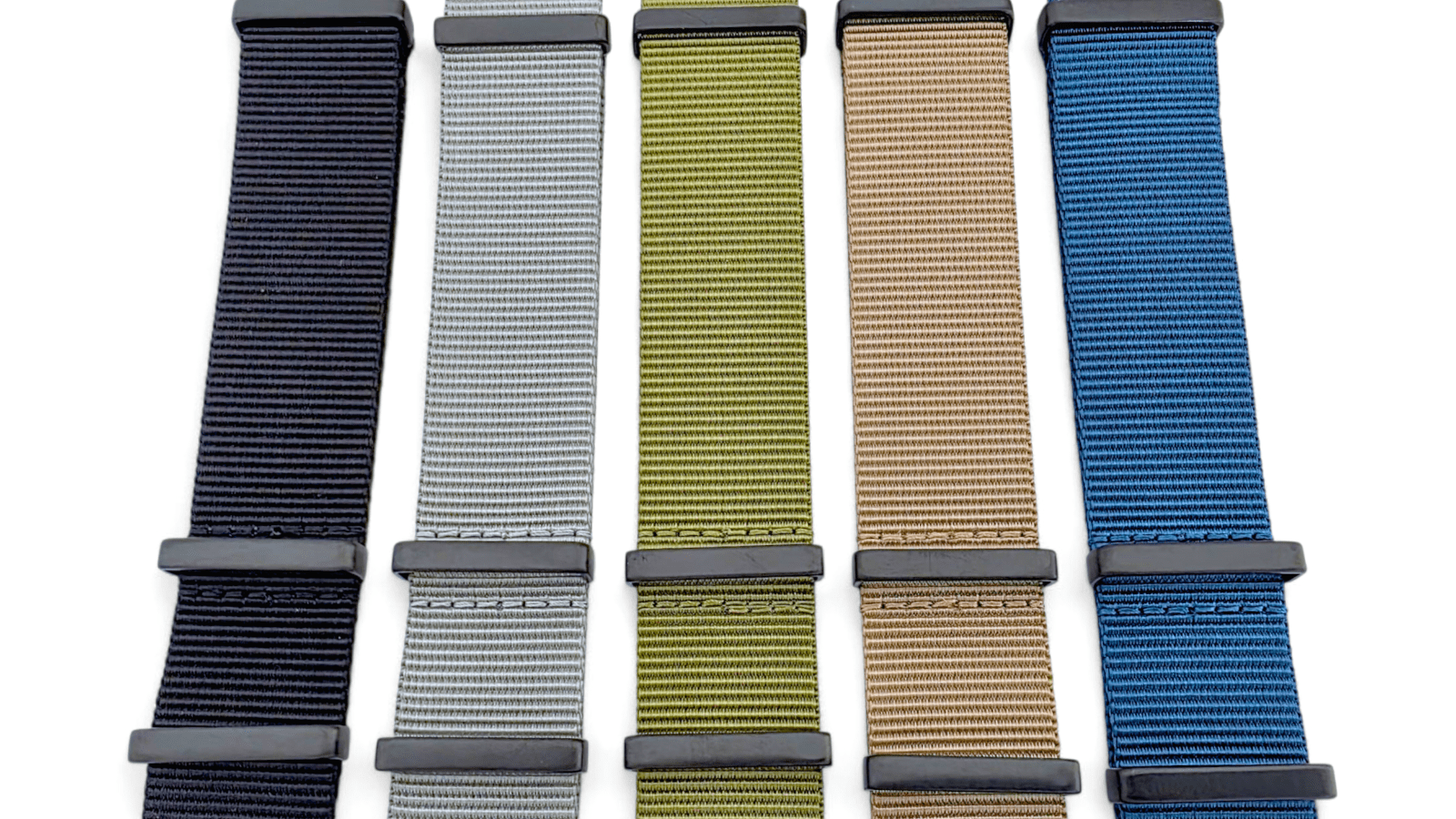 Velour Tubular Soft Touch Nylon Black Buckle Watch Strap 20mm 22mm Obsidian Black - Wrist Envy