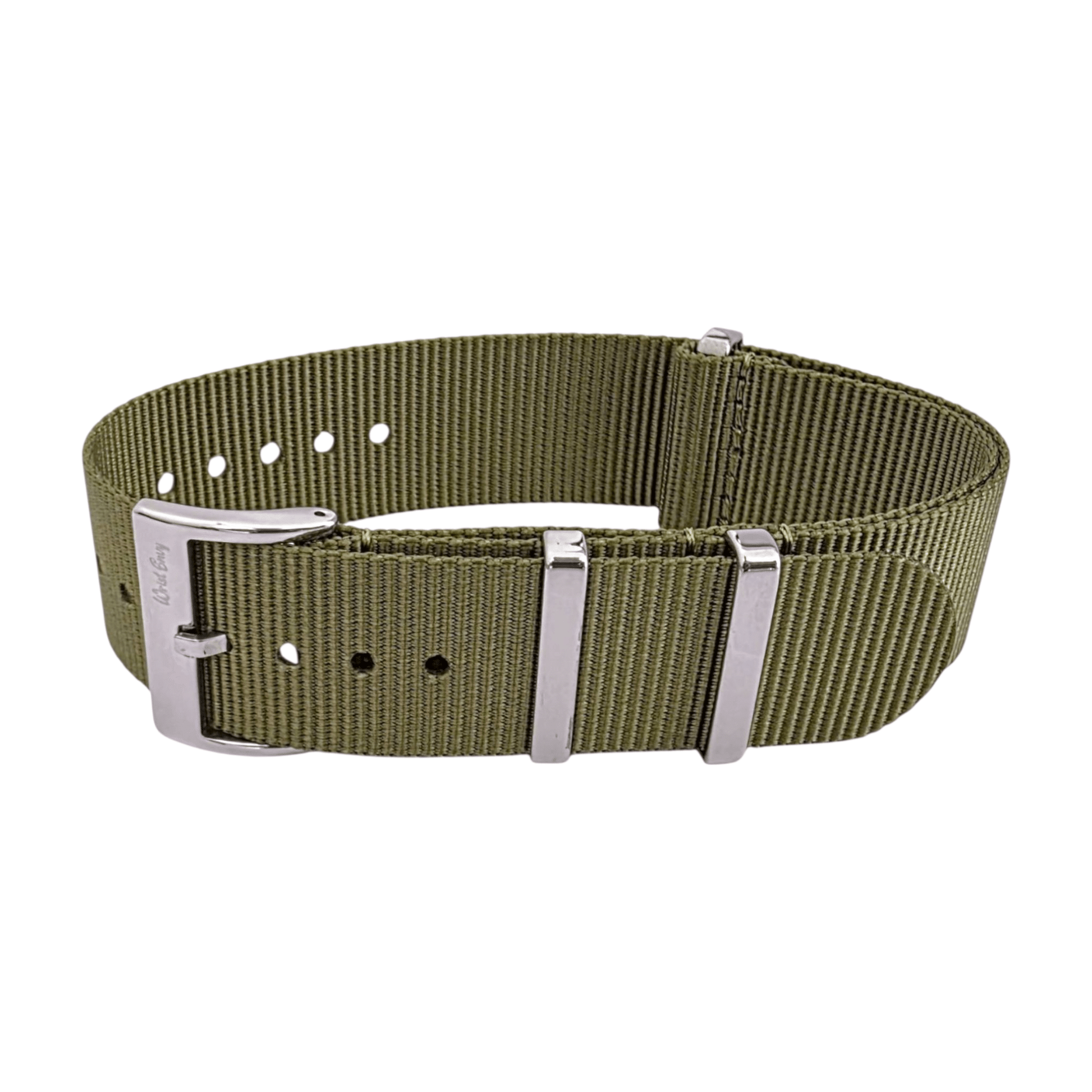 Velour Tubular Soft Touch Nylon Military Watch Strap 300mm 20mm 22mm Army Green - Wrist Envy
