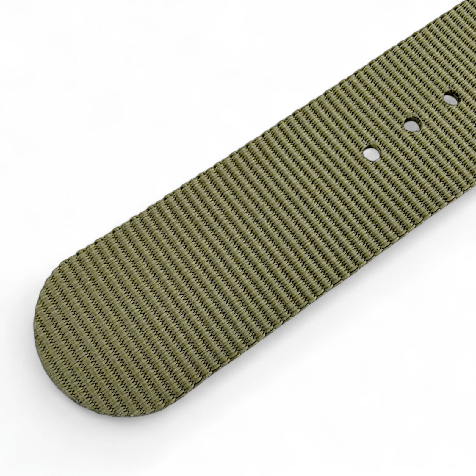 Velour Tubular Soft Touch Nylon Military Watch Strap 300mm 20mm 22mm Army Green - Wrist Envy