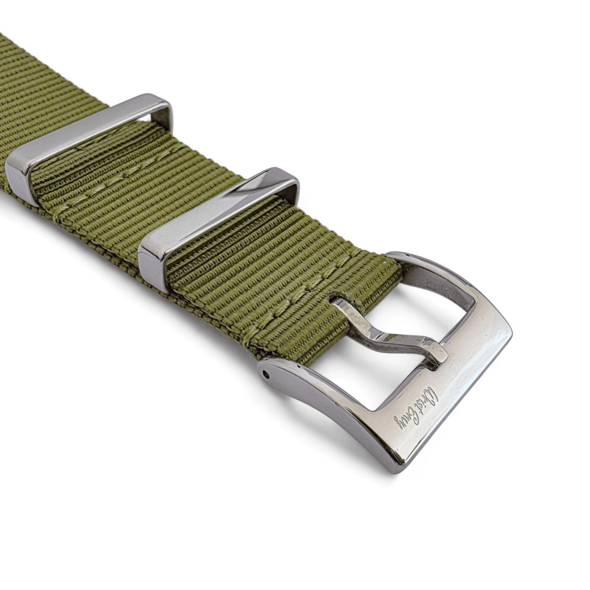 Velour Tubular Soft Touch Nylon Military Watch Strap 300mm 20mm 22mm Army Green - Wrist Envy
