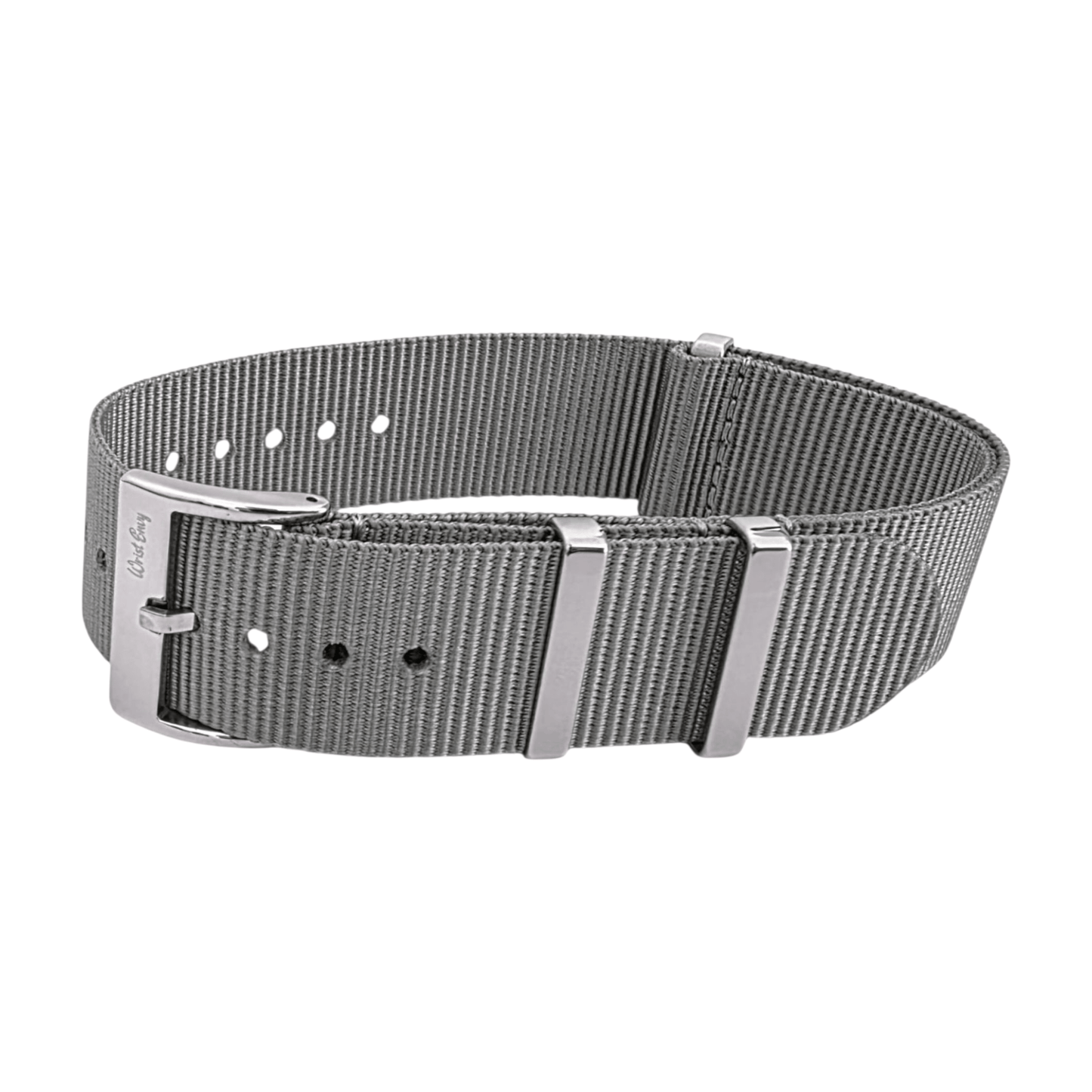 Velour Tubular Soft Touch Nylon Military Watch Strap 300mm 20mm 22mm Glacier Grey - Wrist Envy
