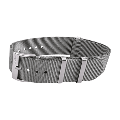 Velour Tubular Soft Touch Nylon Military Watch Strap 300mm 20mm 22mm Glacier Grey - Wrist Envy