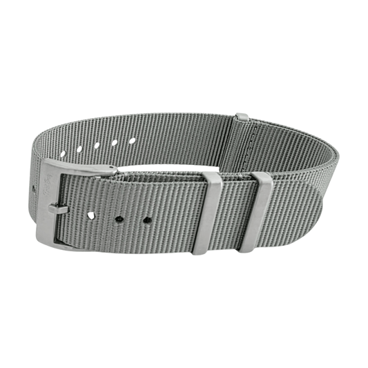 Velour Tubular Soft Touch Nylon Military Watch Strap 300mm 20mm 22mm Glacier Grey - Wrist Envy