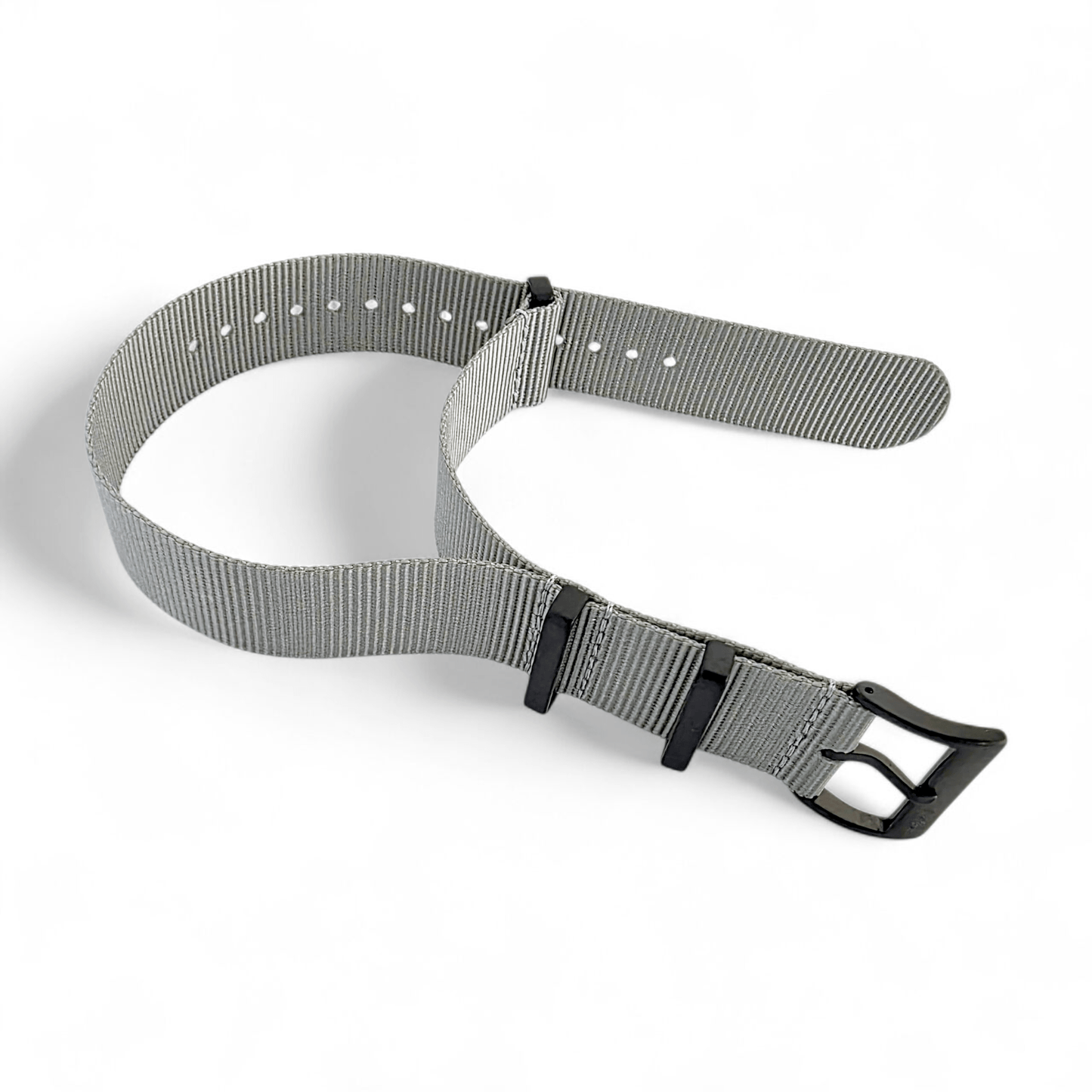 Velour Tubular Soft Touch Nylon Military Watch Strap 300mm 20mm 22mm Glacier Grey - Wrist Envy
