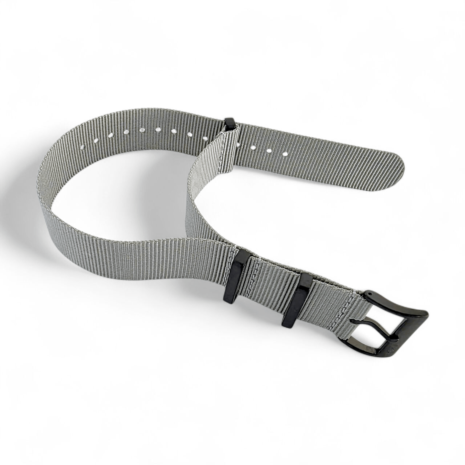 Velour Tubular Soft Touch Nylon Military Watch Strap 300mm 20mm 22mm Glacier Grey - Wrist Envy