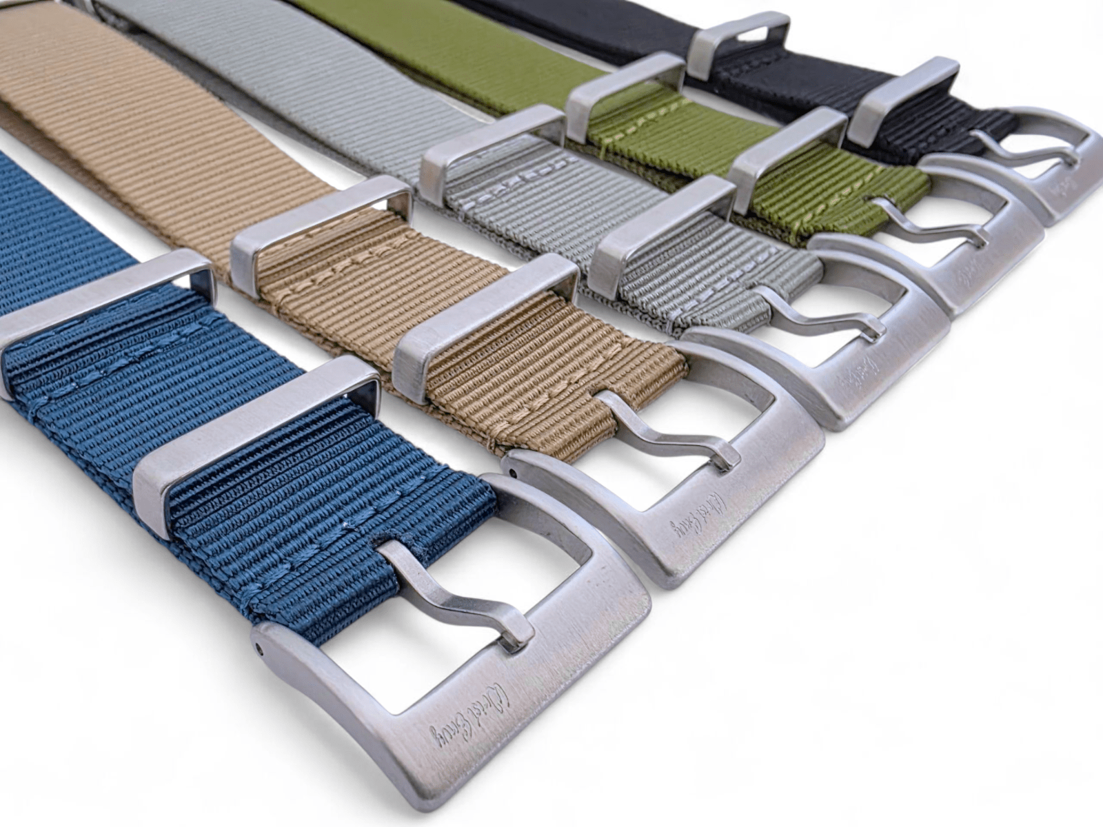 Velour Tubular Soft Touch Nylon Military Watch Strap 300mm 20mm 22mm Glacier Grey - Wrist Envy