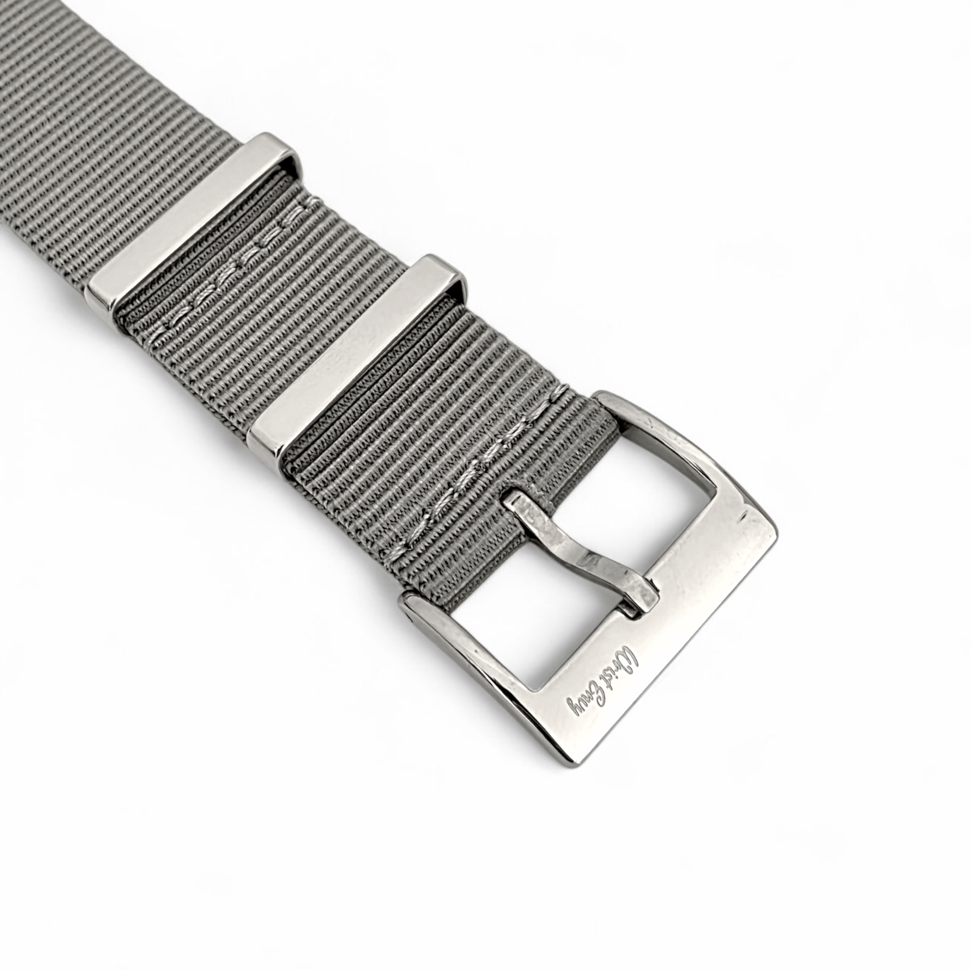 Velour Tubular Soft Touch Nylon Military Watch Strap 300mm 20mm 22mm Glacier Grey - Wrist Envy