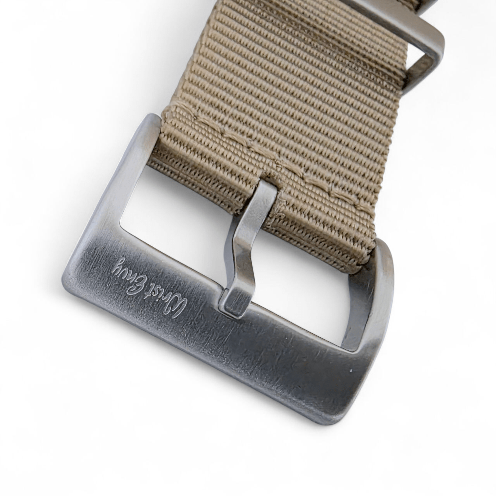 Velour Tubular Soft Touch Nylon Military Watch Strap 300mm 20mm 22mm Khaki Sand - Wrist Envy