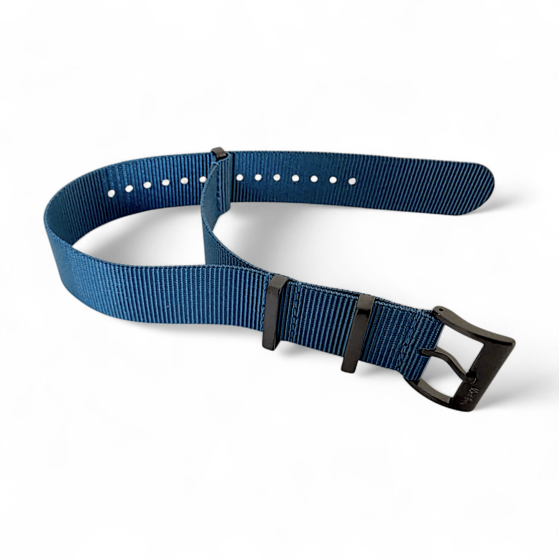 Velour Tubular Soft Touch Nylon Military Watch Strap 300mm 20mm 22mm Lagoon Blue - Wrist Envy