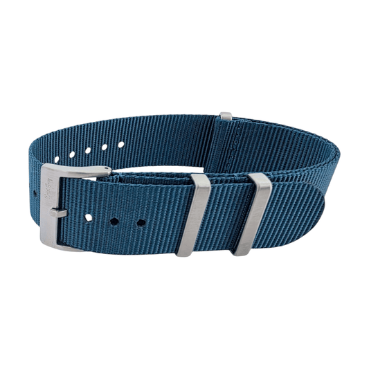 Velour Tubular Soft Touch Nylon Military Watch Strap 300mm 20mm 22mm Lagoon Blue - Wrist Envy